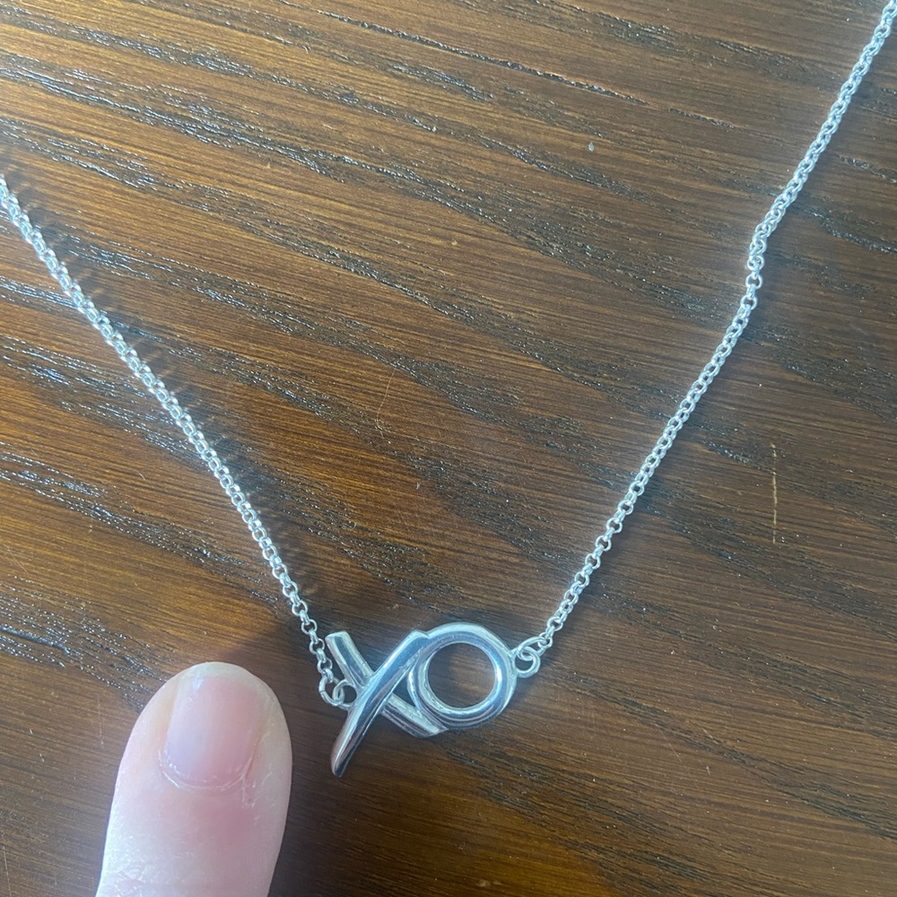 Sterling silver bunny XO necklace - Picture 3 of 3